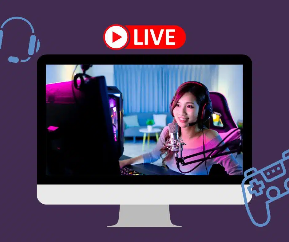 YouTube content creator live streaming with professional setup on Livebox"